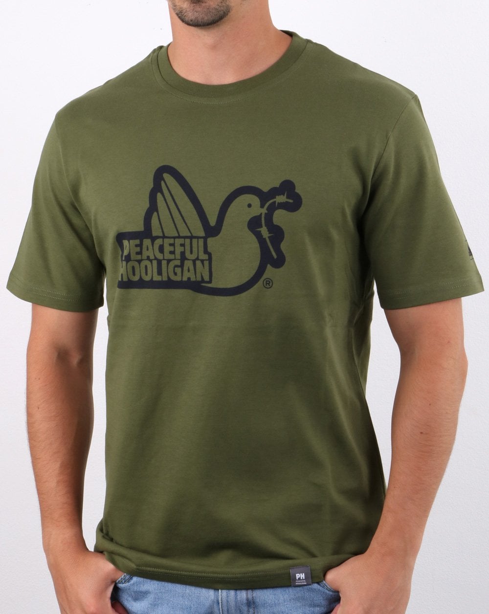 Peaceful Hooligan Outline T-Shirt Grün