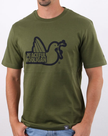 Peaceful Hooligan Outline T-Shirt Grün