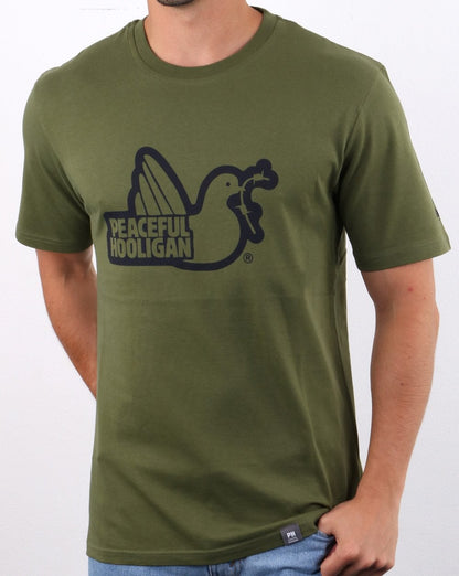 Peaceful Hooligan Outline T-Shirt Grün