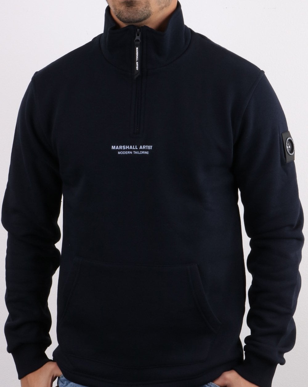 Marshall Artist – Siren – Sweatshirt mit halbem Reißverschluss, Marineblau