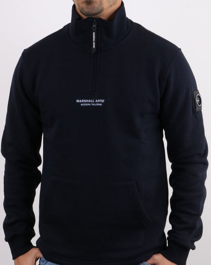 Marshall Artist – Siren – Sweatshirt mit halbem Reißverschluss, Marineblau