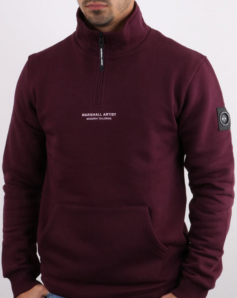 Marshall Artist Siren Half Zip Sweatshirt Burgundy