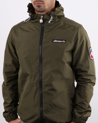 Ellesse – Beschichtete Terrassenjacke in Khaki