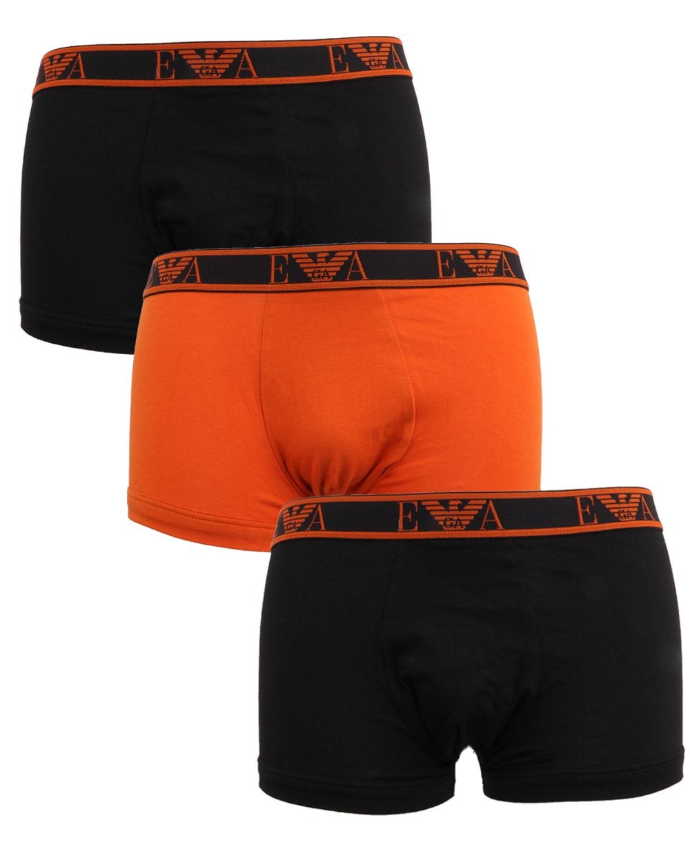 Emporio Armani 3er-Pack Boxershorts Schwarz/Orange