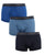 Emporio Armani 3 Pack Boxer Shorts Marine/Indigo/Royal