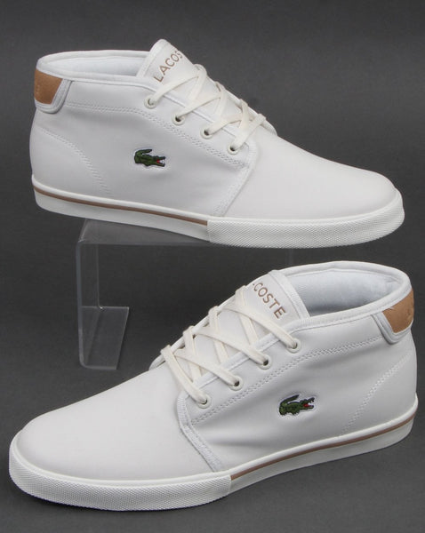 Lacoste Ampthill Leather Trainer Off White/tan