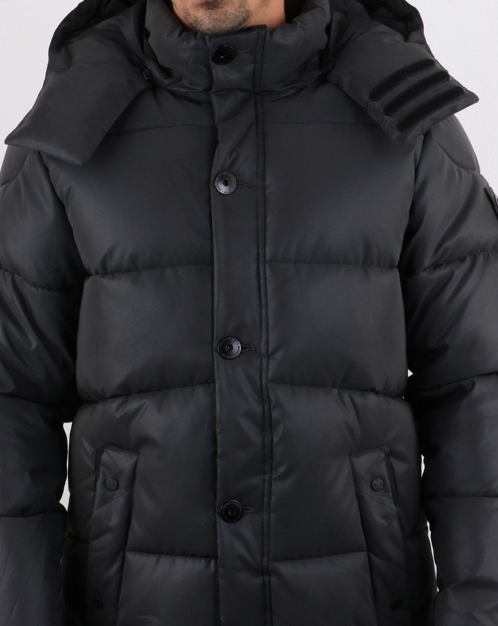 Marshall Artist Bubble Hooded Coat Black