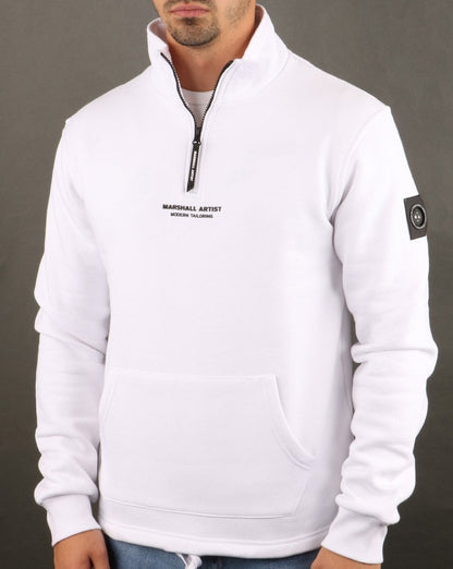 Marshall Artist – Siren – Sweatshirt mit halbem Reißverschluss, Weiß
