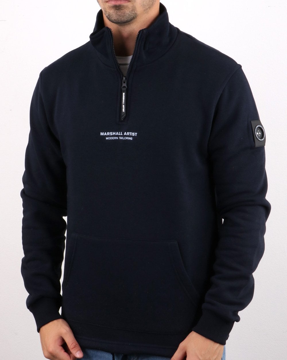 Marshall Artist – Siren – Sweatshirt mit halbem Reißverschluss, Marineblau
