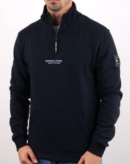 Marshall Artist – Siren – Sweatshirt mit halbem Reißverschluss, Marineblau