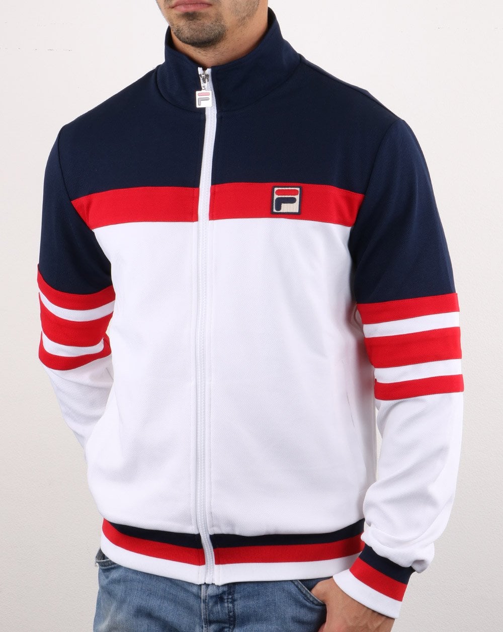 Fila Vintage Courto Trainingsjacke Weiß/Marineblau/Rot