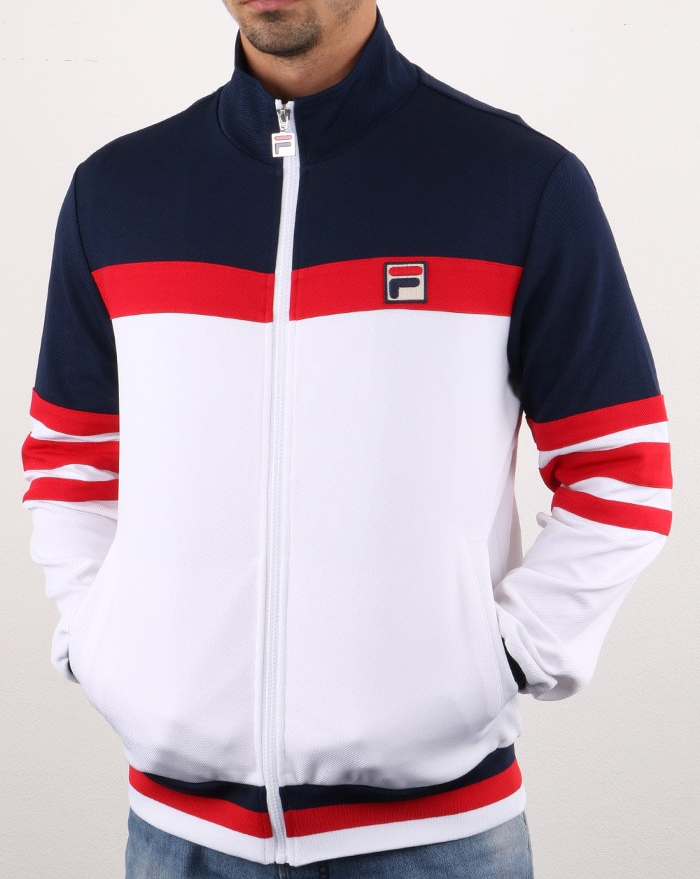 Fila Vintage Courto Trainingsjacke Weiß/Marineblau/Rot