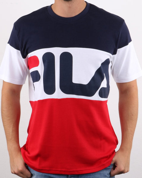 Fila Vintage Vialli T Shirt Navy/Red/White