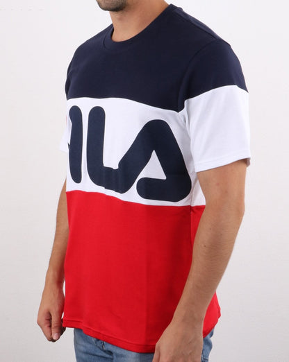 Fila Vintage Vialli T-Shirt Marineblau/Rot/Weiß