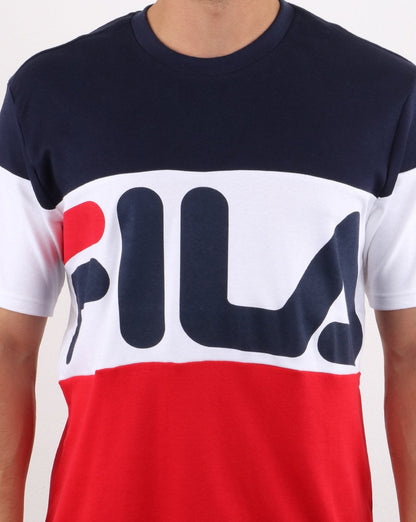 Fila Vintage Vialli T-Shirt Marineblau/Rot/Weiß