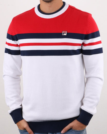 Fila Vintage Siro Pullover Weiß/Rot/Marineblau