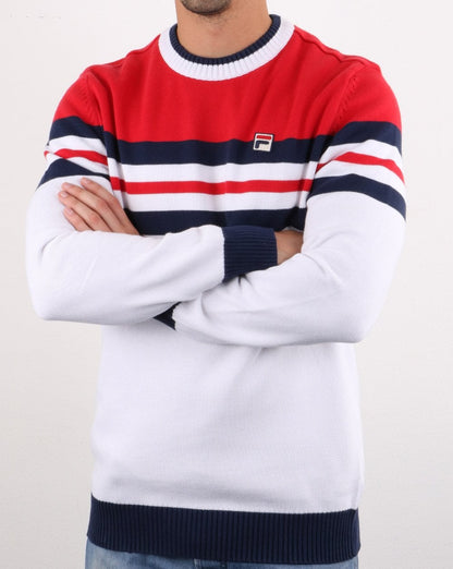 Fila Vintage Siro Pullover Weiß/Rot/Marineblau