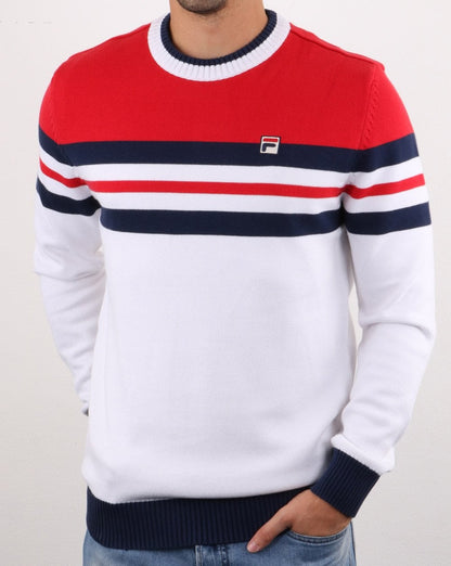 Fila Vintage Siro Pullover Weiß/Rot/Marineblau