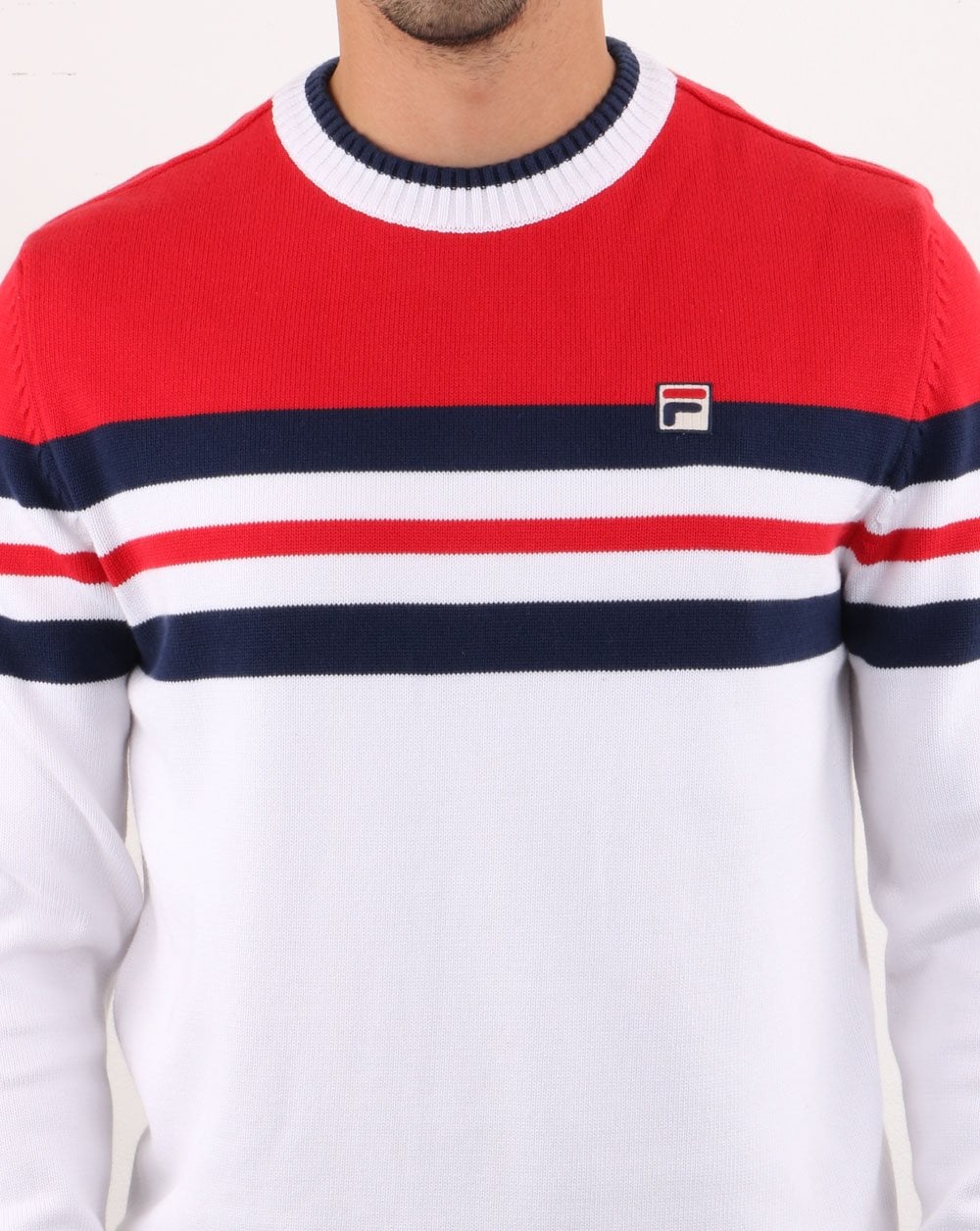 Fila Vintage Siro Pullover Weiß/Rot/Marineblau