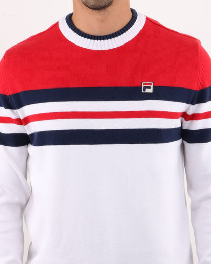 Fila Vintage Siro Pullover Weiß/Rot/Marineblau