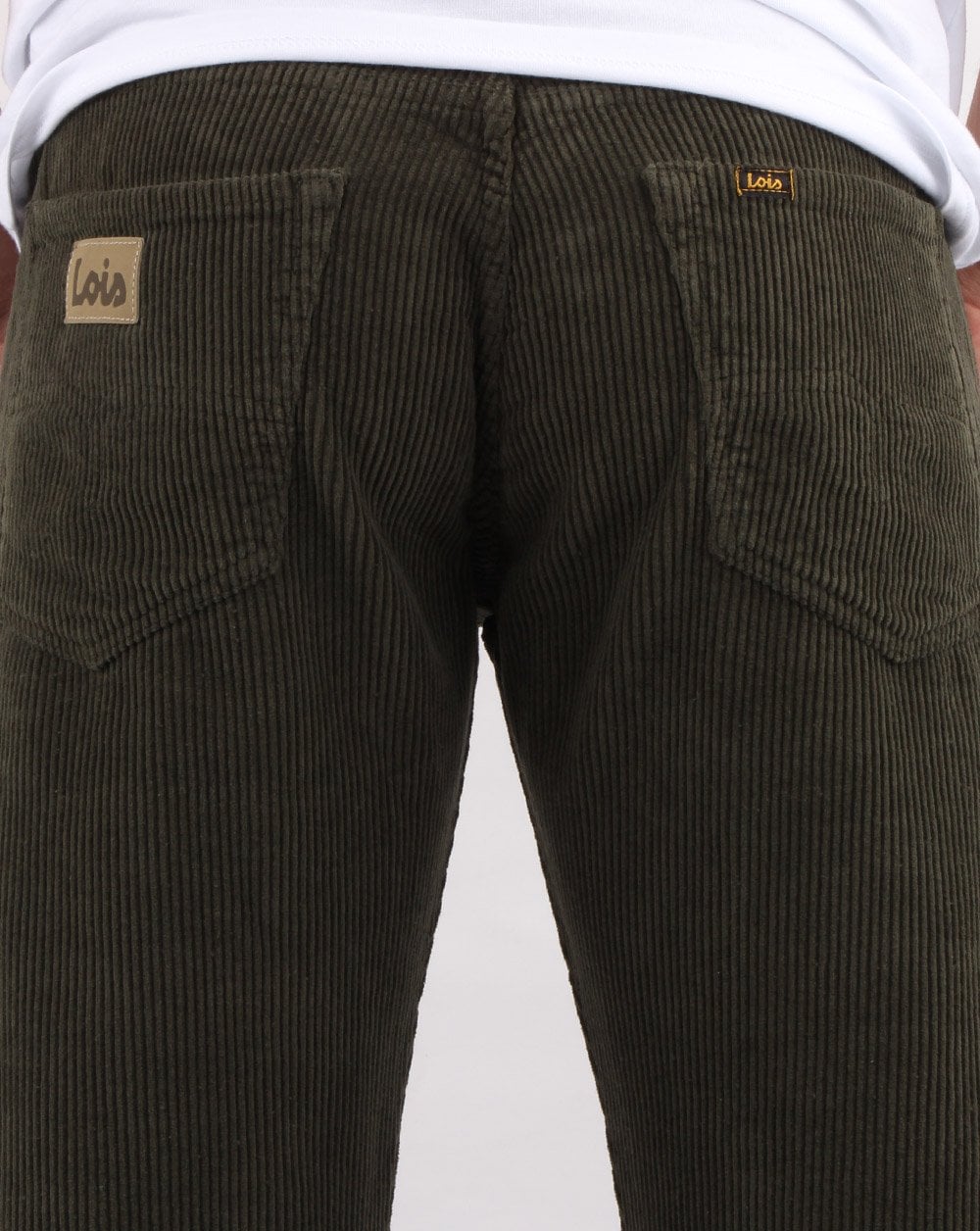 Lois Cordhose mit geradem Bein in Olivgrün