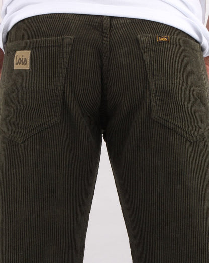 Lois Cordhose mit geradem Bein in Olivgrün