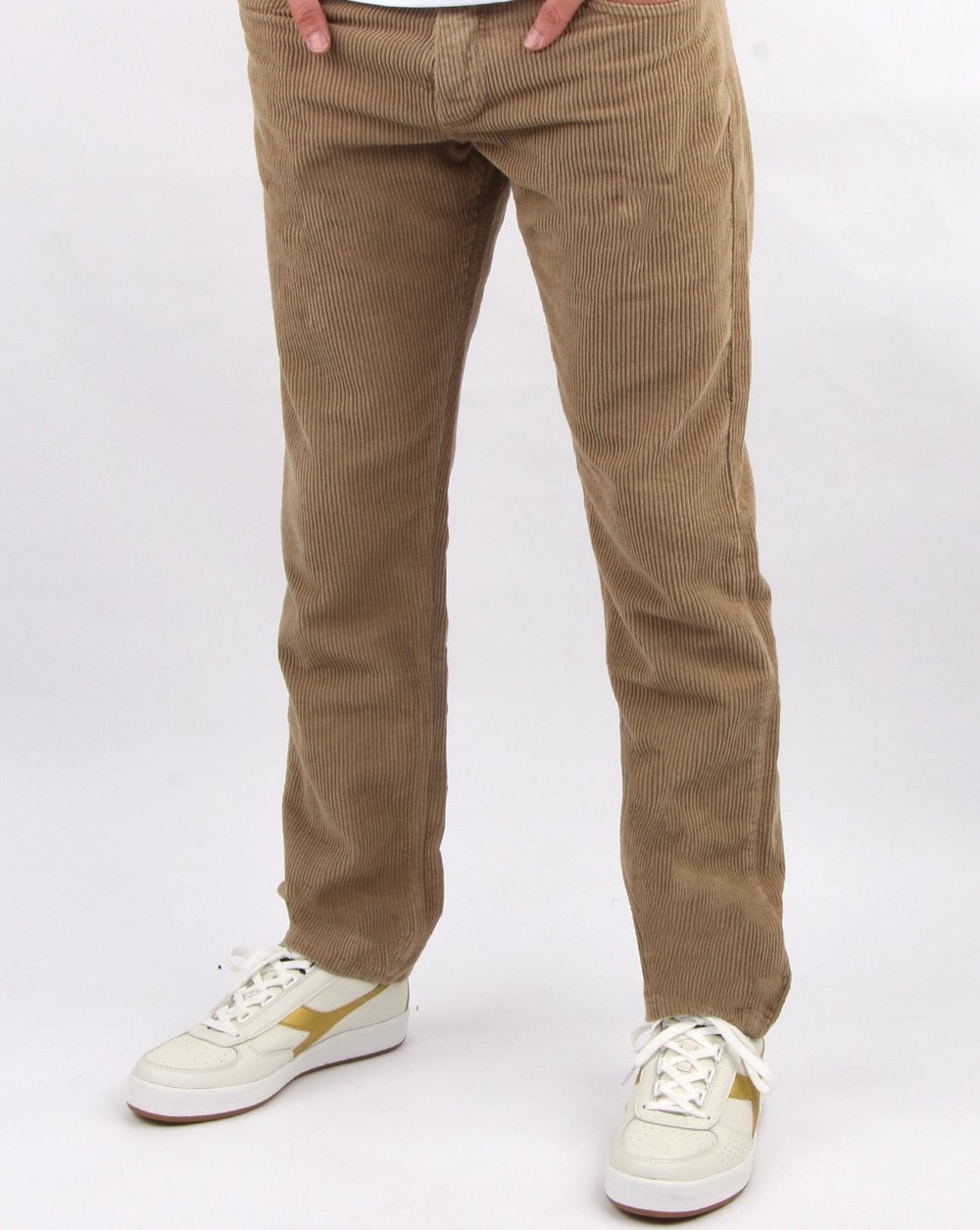 Lois Tapered Mid Cords Dark Sand