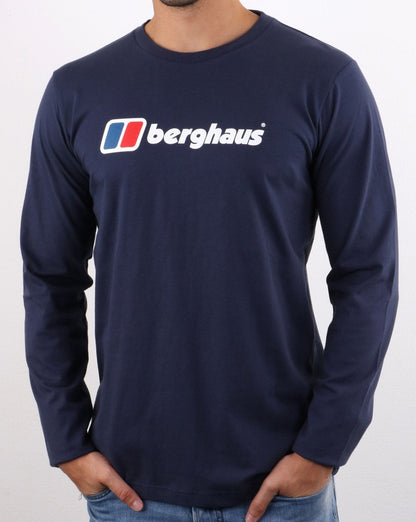 Berghaus – Langarm-T-Shirt mit Logo in Marineblau