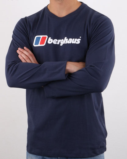 Berghaus – Langarm-T-Shirt mit Logo in Marineblau