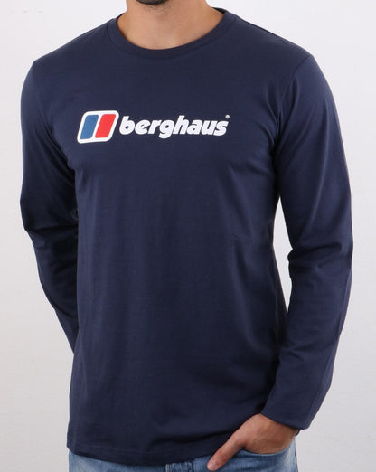 Berghaus – Langarm-T-Shirt mit Logo in Marineblau