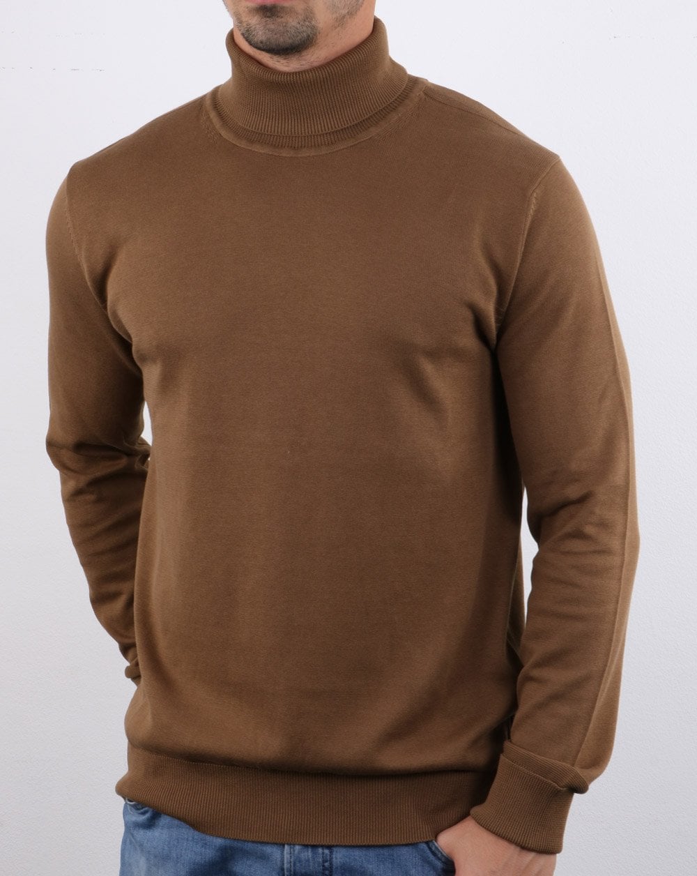 Ben Sherman Gestrickter Rollkragen Hellbraun