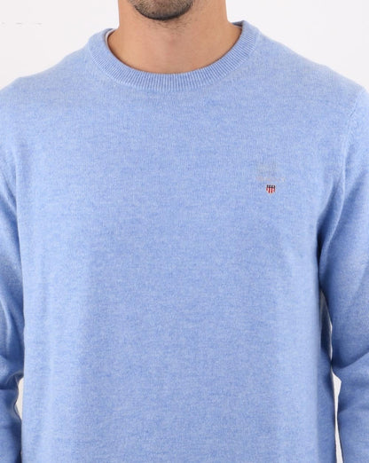 Gant Lammwollpullover mit Rundhalsausschnitt, Seeblau