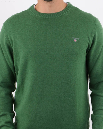 Gant Lammwollpullover mit Rundhalsausschnitt Grün