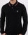 Pretty Green Tipped Long Sleeve Polo Shirt Black