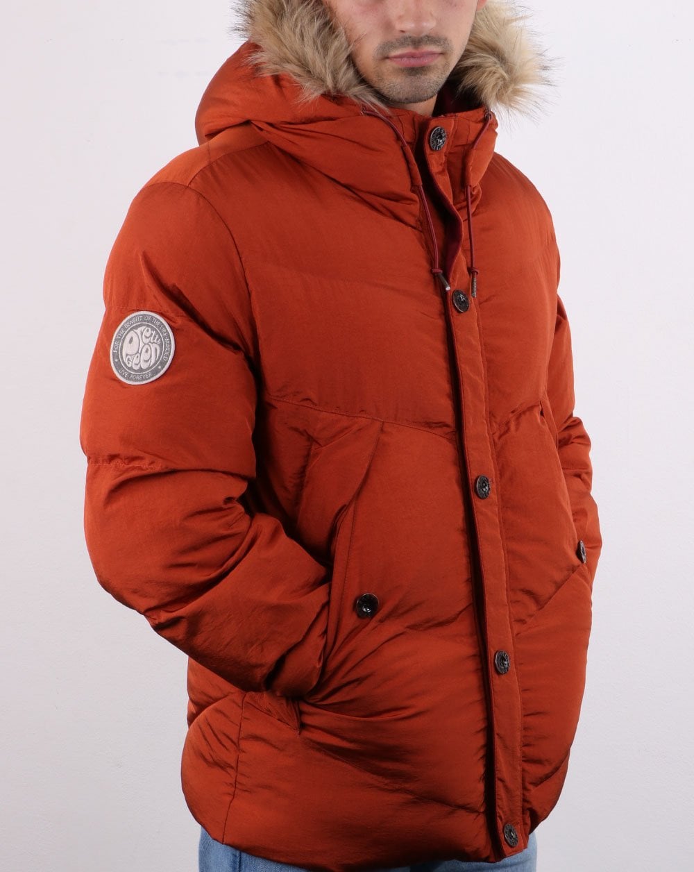 Pretty Green Bowman Wattierte Jacke Orange