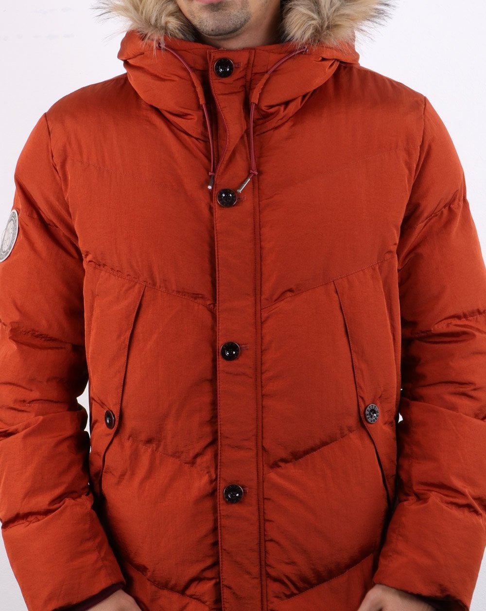 Pretty Green Bowman Padded Jacket Orange