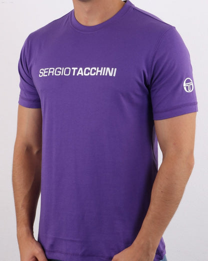 Sergio Tacchini Linear Logo T-Shirt Lila/Weiß