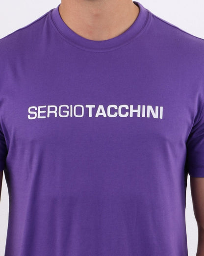 Sergio Tacchini Linear Logo T-Shirt Lila/Weiß