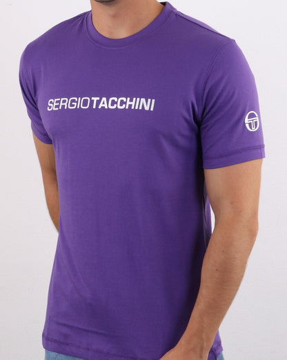 Sergio Tacchini Linear Logo T-Shirt Lila/Weiß