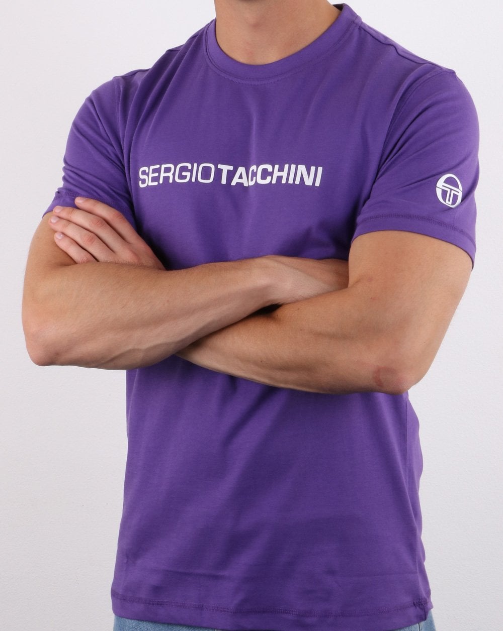 Sergio Tacchini Linear Logo T-Shirt Lila/Weiß