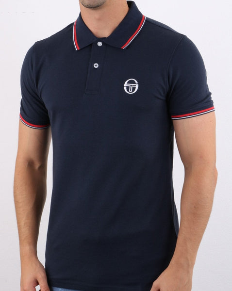 Sergio Tacchini Tipped Polo Shirt Navy/white