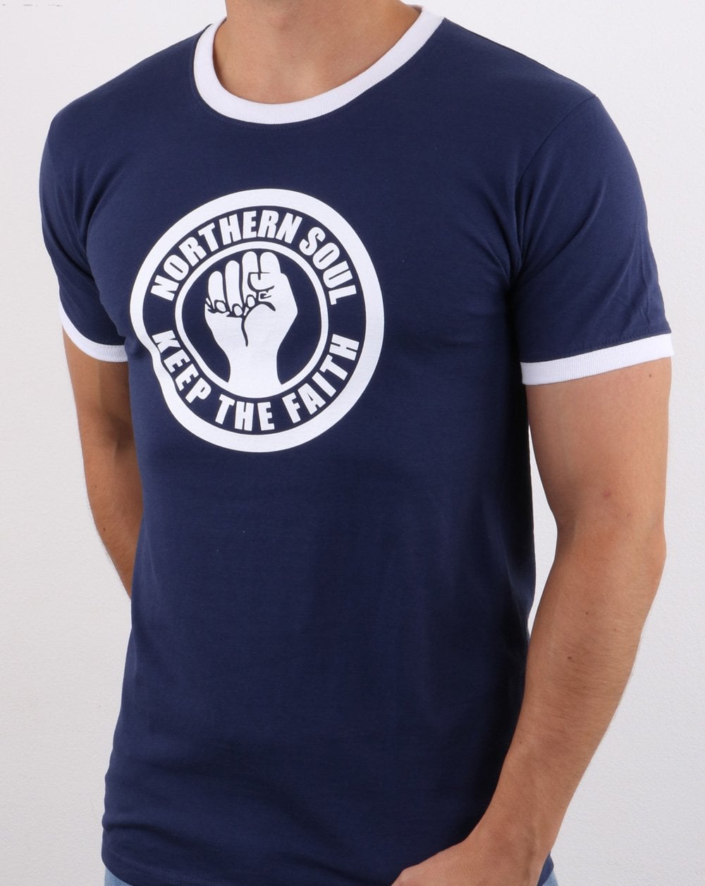 80er Casual Classics Keep The Faith T-Shirt Marineblau