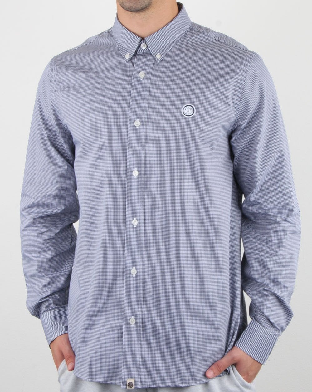 Pretty Green – Hendry – Kariertes Hemd in Marineblau