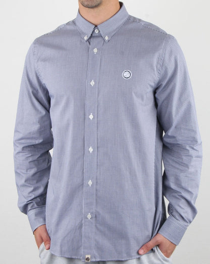 Pretty Green – Hendry – Kariertes Hemd in Marineblau