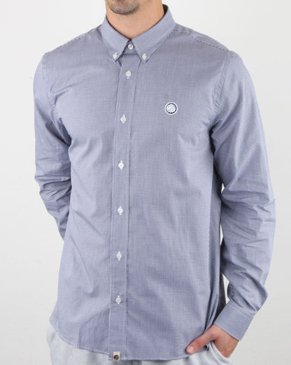 Pretty Green – Hendry – Kariertes Hemd in Marineblau