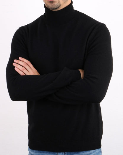 Benetton Rollkragenpullover Schwarz
