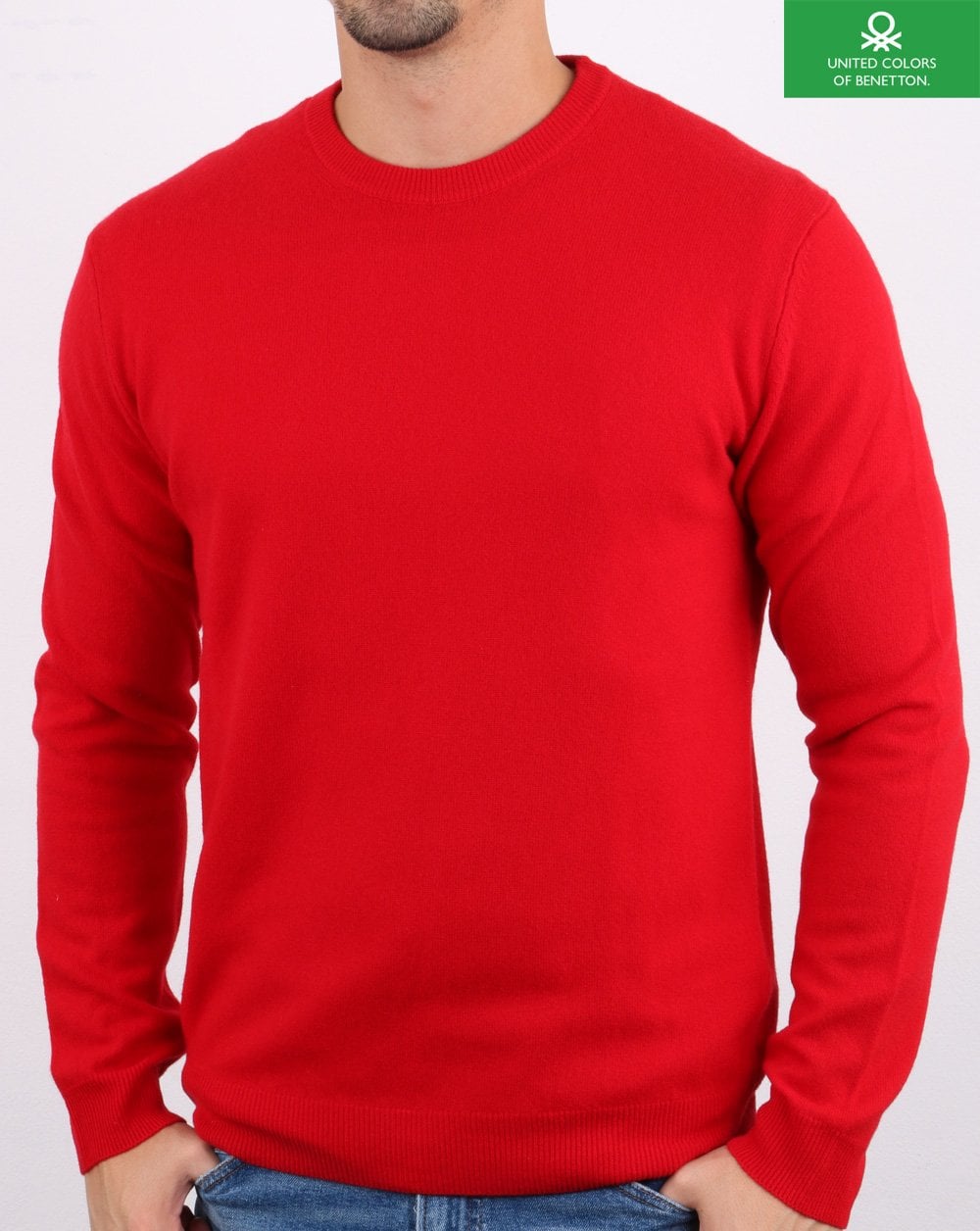 Benetton Pullover aus Merinowolle Rot