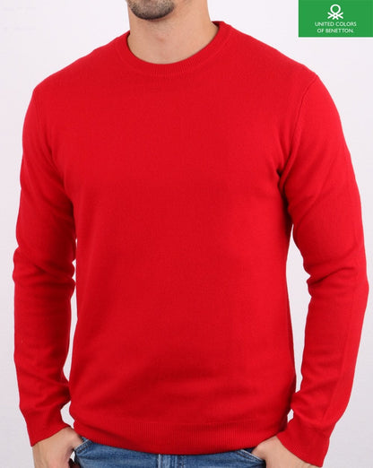 Benetton Pullover aus Merinowolle Rot