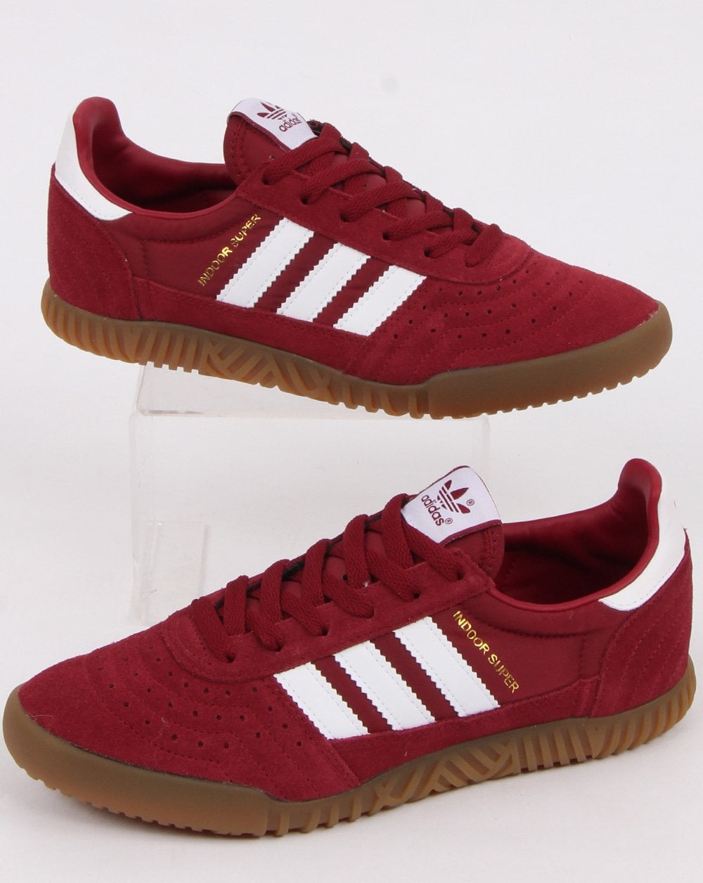 Adidas Indoor Super Trainers Burgund/Weiß