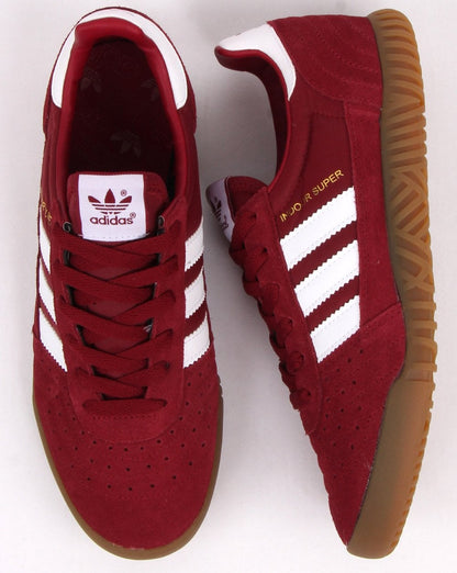Adidas Indoor Super Trainers Burgund/Weiß